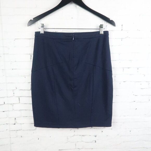 MNG DARK BLUE KNEE LENGTH BUSINESS WORK OFFICE SUIT SKIRT SIZE SMALL - Picture 2 of 3